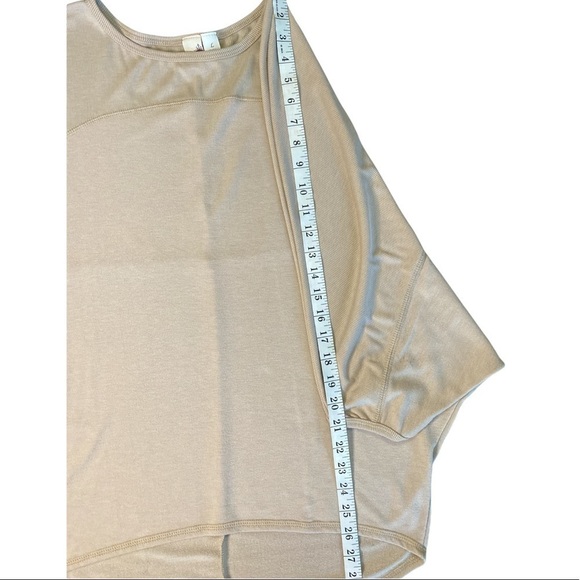 Francescas birdcage nude batwing top ribbed yolk womens Large - Picture 7 of 7